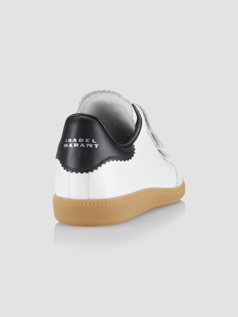 Isabel Marant White Leather Sneakers with Black Heel and Gum Sole